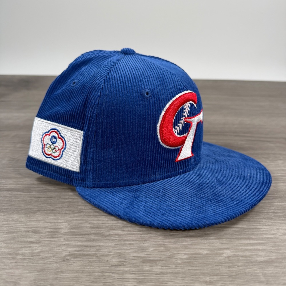 Chinese Taipei Taiwan New Era WBC 59FIFTY Size 7 1/4 Corduroy Fitted Hat Cap